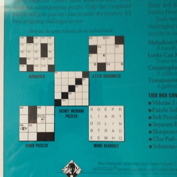NOS Inspector Cross Vol 2 Murder Mystery Crossword Puzzle Game Sealed Vintage. C - Picture 4 of 16